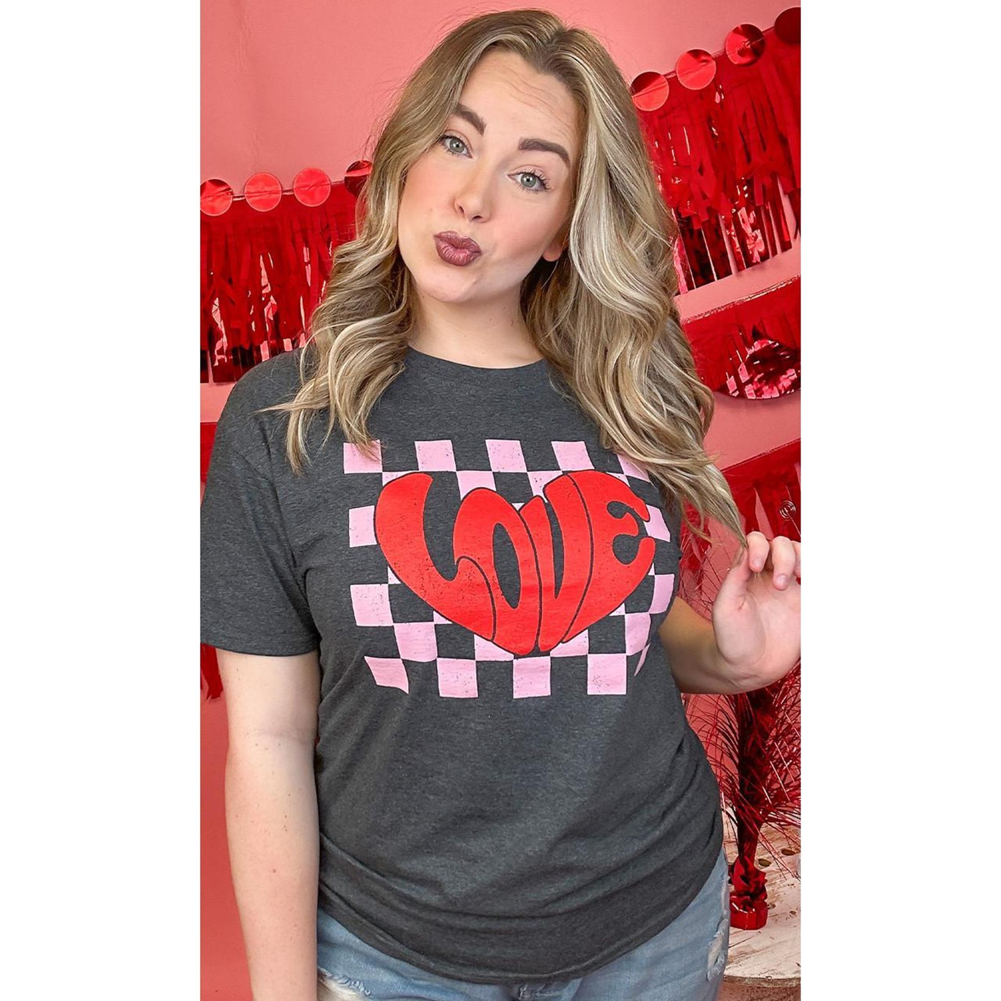 Checkerboard Love Graphic T-Shirt